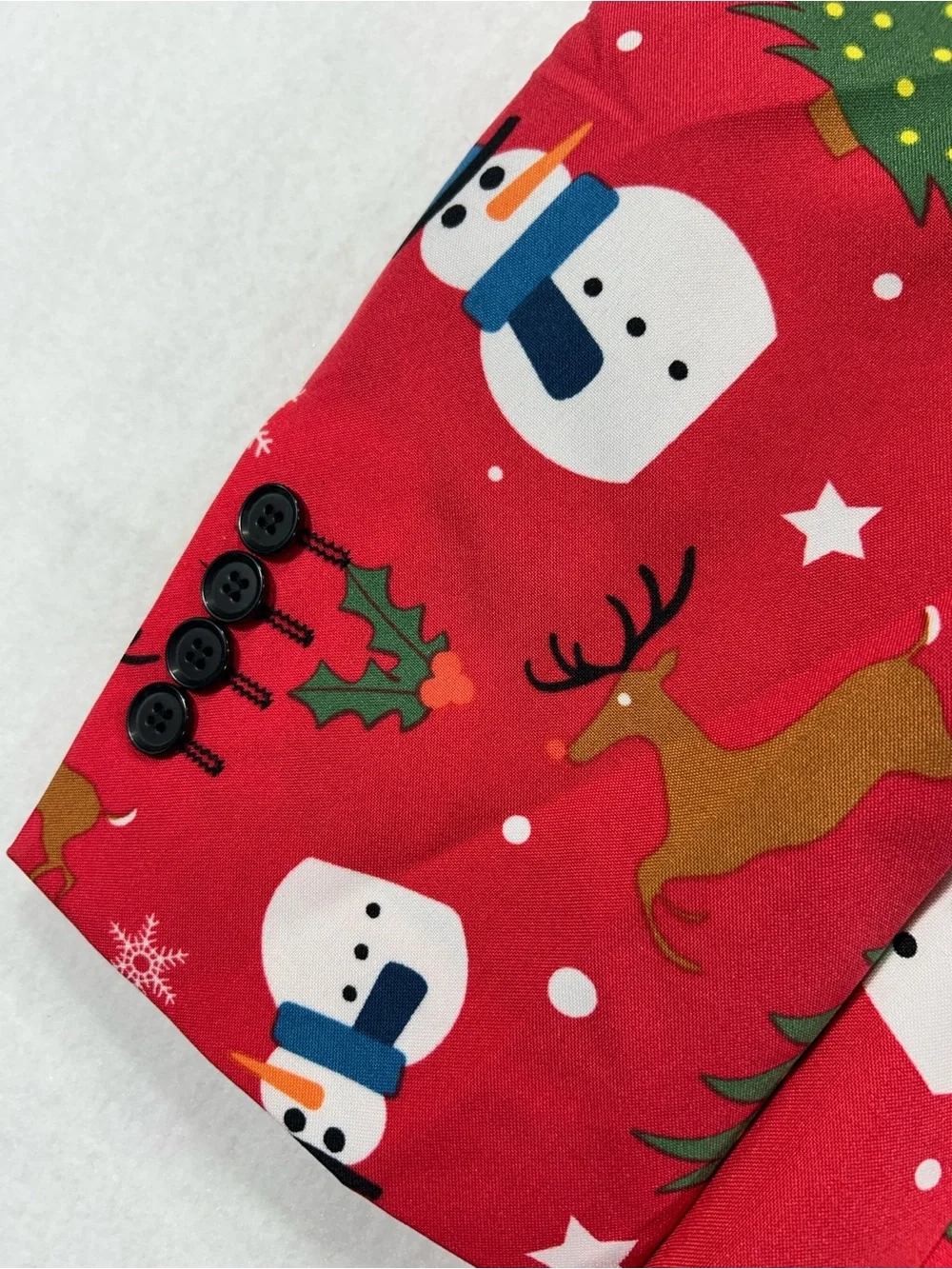 NWT OppoSuits Men’s 44 Red Christmas Snowman Reindeer Holiday Blazer